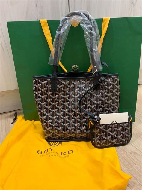 goyard anjou tote black|authentic goyard anjou mini black.